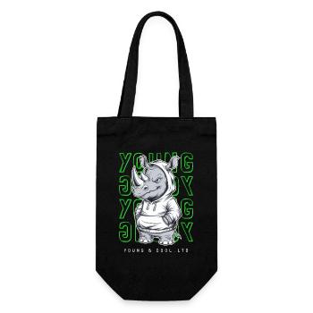 Rhinocéros jeune et cool amoureux des animaux - Sac à bouteille - noir - Devant