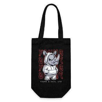 Rhinocéros jeune et cool amoureux des animaux - Sac à bouteille - noir - Devant