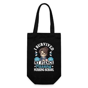 Healthcare Fiancé Nursing School - Gift Bag for Bottles - black - Front