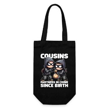 COUSINS PARTNERS IN CRIME SINCE BIRTH - Gift Bag for Bottles - black - Front