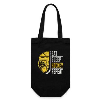 Hockey Hockey Players Eat Sleep Hockey Repeat - Gift Bag for Bottles - black - Front