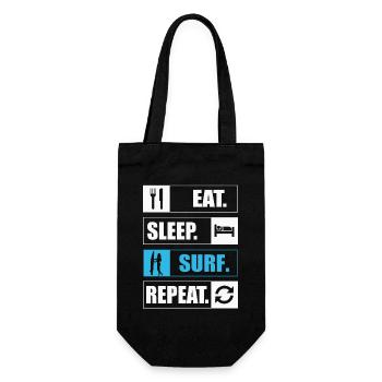 Eat Sleep Surf Repeat Surfen - Gift Bag for Bottles - black - Front