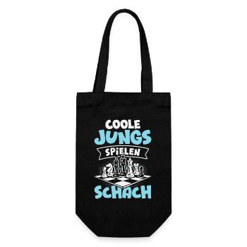 Schach Jungs Schachspieler Jungen - Geschenkbeutel für Flaschen - Schwarz - Vorne