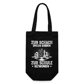 Zum Schach spielen geboren Schachspieler - Geschenkbeutel für Flaschen - Schwarz - Vorne