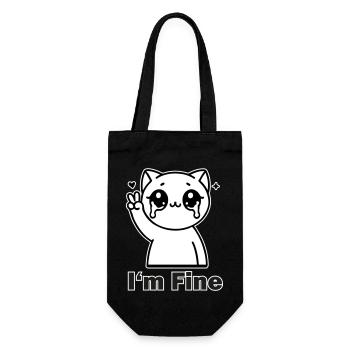 Crysis chat montrant le signe de paix - Design « I’m Fine » - Sac à bouteille - noir - Devant