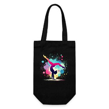 Gymnastics Gymnastics Gymnast Acrobatics Floor Gymnastics - Gift Bag for Bottles - black - Front