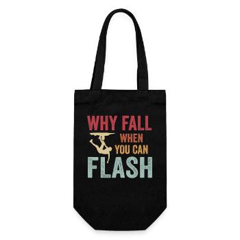 Boulderer Why Fall When You Can Flash Bouldering - Gift Bag for Bottles - black - Front