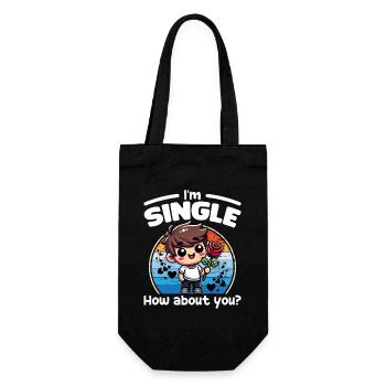 I'M SINGLE, HOW ABOUT YOU - HAPPY VALENTINE'S DAY - Gift Bag for Bottles - black - Front