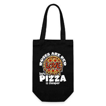 ROSES ARE RED BUT PIZZA IS CHEAPER VALENTINES DAY - Gift Bag for Bottles - black - Front