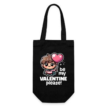 WOULD YOU BE MY VALENTINE PLEASE - HAPPY VALENTINE - Gift Bag for Bottles - black - Front