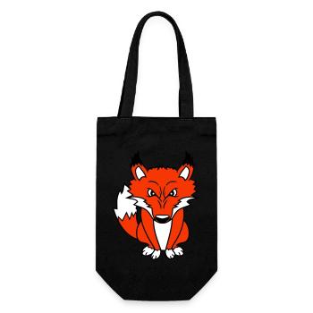 Renard, Mauvais œil, Dangereux, Renard roux, Animal sauvage - Sac à bouteille - noir - Devant