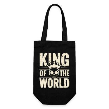 Skull and crossbones with crown King of the World - Gift Bag for Bottles - black - Front