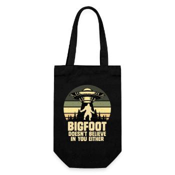 UFO-Bigfoot Yeti Sasquatch - Geschenkbeutel für Flaschen - Schwarz - Vorne