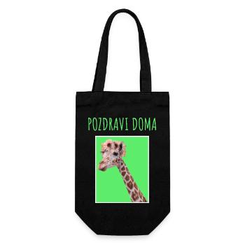 POZDRAVI DOMA MAJICA - Geschenkbeutel für Flaschen - Schwarz - Vorne