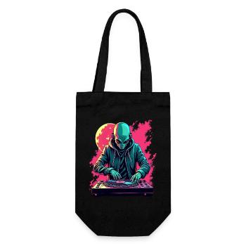Alien Extraterrestrial DJ Music - Gift Bag for Bottles - black - Front