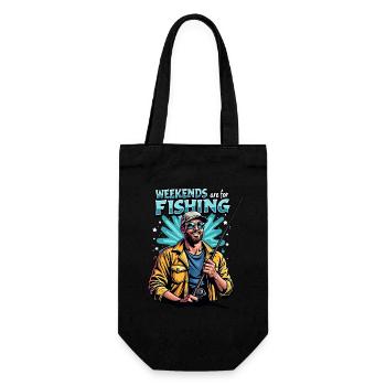 Weekends are for Fishing Fischen Angeln - Gift Bag for Bottles - black - Front