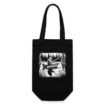 Fishing, Angler, Fisherman, Fishing, Bigfoot - Gift Bag for Bottles - black - Front