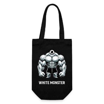 White Monster - Muskelmonster Fitness Gym Training - Geschenkbeutel für Flaschen - Schwarz - Vorne