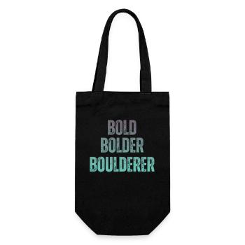 Bouldern Bold Bolder Boulderer - Geschenkbeutel für Flaschen - Schwarz - Vorne