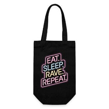 Eat Sleep Rave Repeat - Neon Sign Design - Geschenkbeutel für Flaschen - Schwarz - Vorne