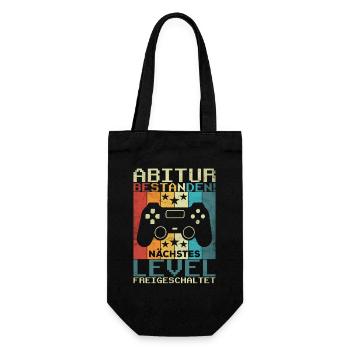 Abitur Abi Abschluss Abiturienten Vintage Geschenk - Geschenkbeutel für Flaschen - Schwarz - Vorne