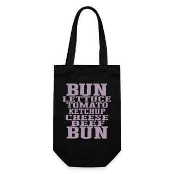 Burger Ingredients Typography Cheeseburger Construction - Gift Bag for Bottles - black - Front