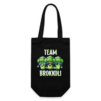 Brokkoli, Vegetarier, Gemüse, Vegan, Team Brokkoli - Geschenkbeutel für Flaschen - Schwarz - Vorne