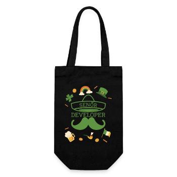 Senior Developer St Patricks Day Programmierer - Geschenkbeutel für Flaschen - Schwarz - Vorne