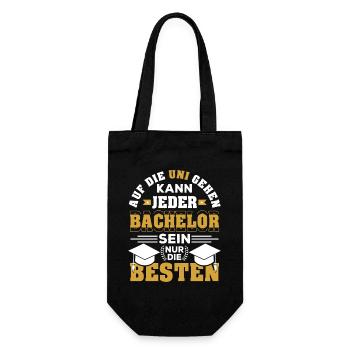 Bachelor Abschluss geschafft Uni Student Geschenk - Geschenkbeutel für Flaschen - Schwarz - Vorne