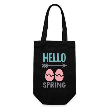 Bonjour le design printanier avec des œufs de Pâques - Sac à bouteille - noir - Devant