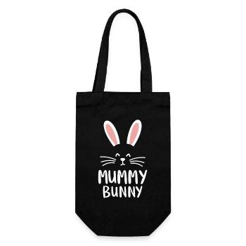 Mummy Bunny Osterdesign für Hasenfans - Geschenkbeutel für Flaschen - Schwarz - Vorne