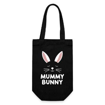 Mummy Bunny Osterdesign für Hasenfans - Geschenkbeutel für Flaschen - Schwarz - Vorne