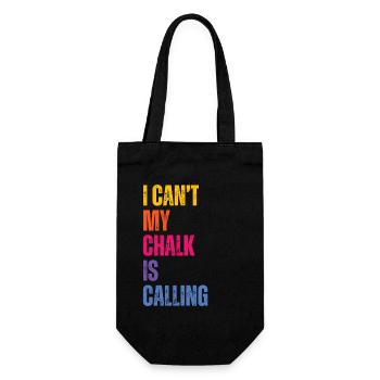 I Cant My Chalk Is Calling Boulderer - Geschenkbeutel für Flaschen - Schwarz - Vorne