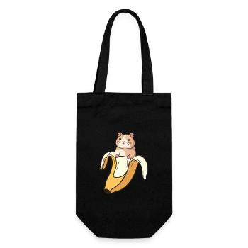 Funny Guinea Pig In Banana - Gift Bag for Bottles - black - Front
