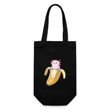 Funny Axolotl In Banana - Gift Bag for Bottles - black - Front