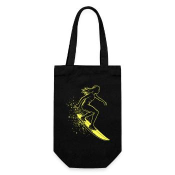 Stylish Surfer Surfing Surfer Surfer - Gift Bag for Bottles - black - Front