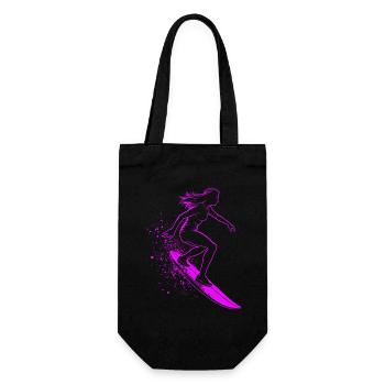 Stylish Surfer Surfing Surfer Surfer - Gift Bag for Bottles - black - Front