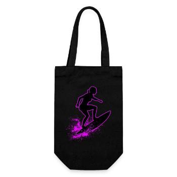 Stylish Surfer Surfing Surfer Surfer - Gift Bag for Bottles - black - Front