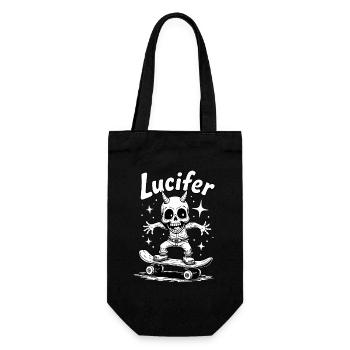 Skater Skeleton Lucifer Devilishly cool on the road - Gift Bag for Bottles - black - Front