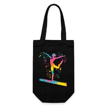Gymnast Balance Beam Artistic Gymnastics - Gift Bag for Bottles - black - Front