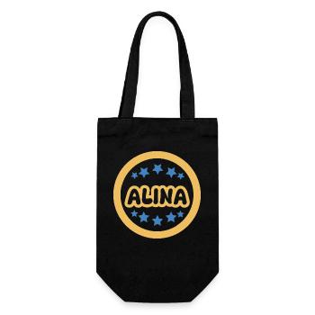 Geschenk für Alina - Geschenkbeutel für Flaschen - Schwarz - Vorne