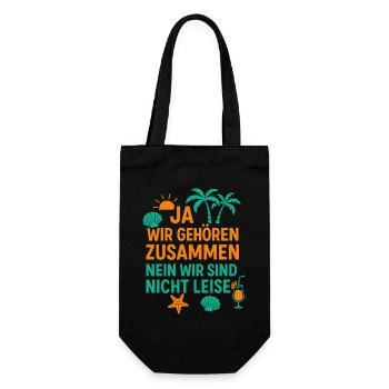 Familienurlaub Urlaub Strand Sommerurlaub Familie - Geschenkbeutel für Flaschen - Schwarz - Vorne
