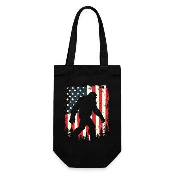 Bigfoot Patriot Sasquatch USA Flag America - Gift Bag for Bottles - black - Front
