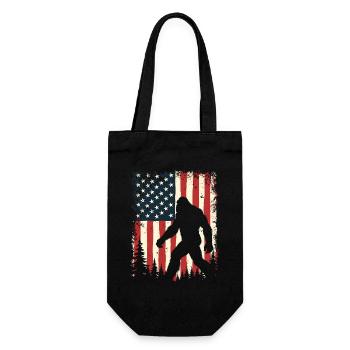 Bigfoot Patriot Sasquatch USA Flag America - Gift Bag for Bottles - black - Front