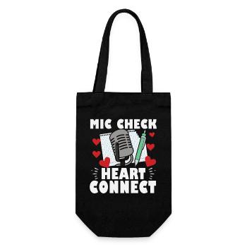 Mic Check Heart Connect Slam Poetry - Geschenkbeutel für Flaschen - Schwarz - Vorne
