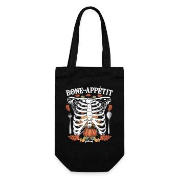Fall Skeleton Festival Thanksgiving Xray - Gift Bag for Bottles - black - Front