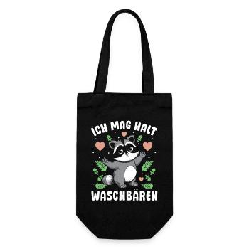Urban robber I just like raccoons - Gift Bag for Bottles - black - Front