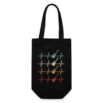 Guitar Heartbeat Guitarist Guitar Player Music - Gift Bag for Bottles - black - Front
