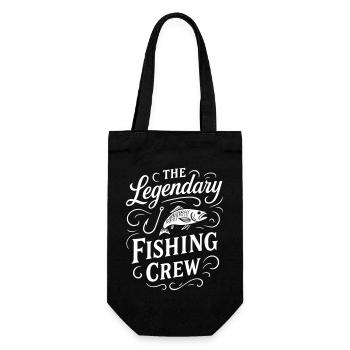 Fishing Crew Spruch - Geschenkbeutel für Flaschen - Schwarz - Vorne