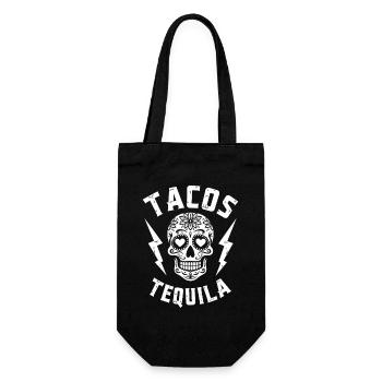Tacos Tequila & Skull Vibes - Gift Bag for Bottles - black - Front